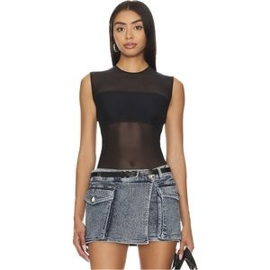 NWT Commando Chic Mesh Paneled Bodysuit in Black
